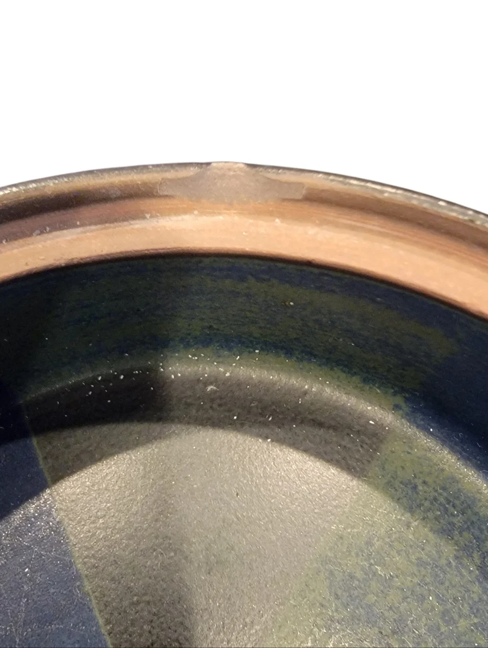 Vintage Great American Stoneware Covered Casserole Dish Blue‎ Green Pottery